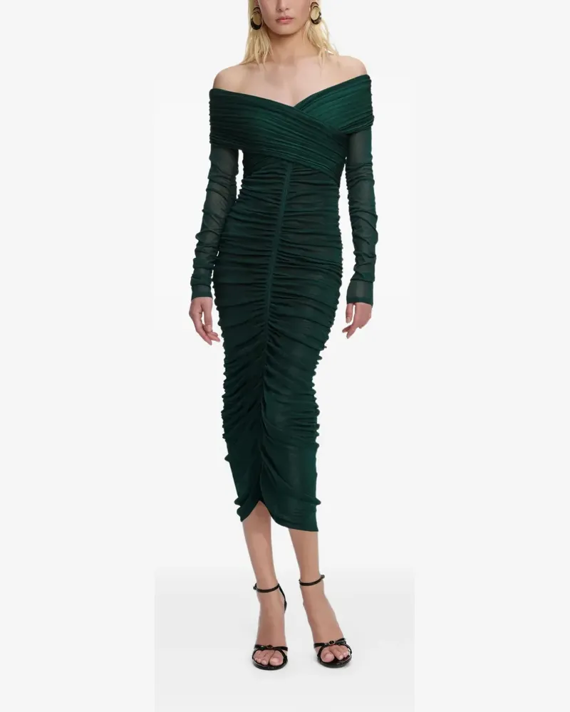 Self-Portrait Drapiertes Midikleid - Grün Grün
