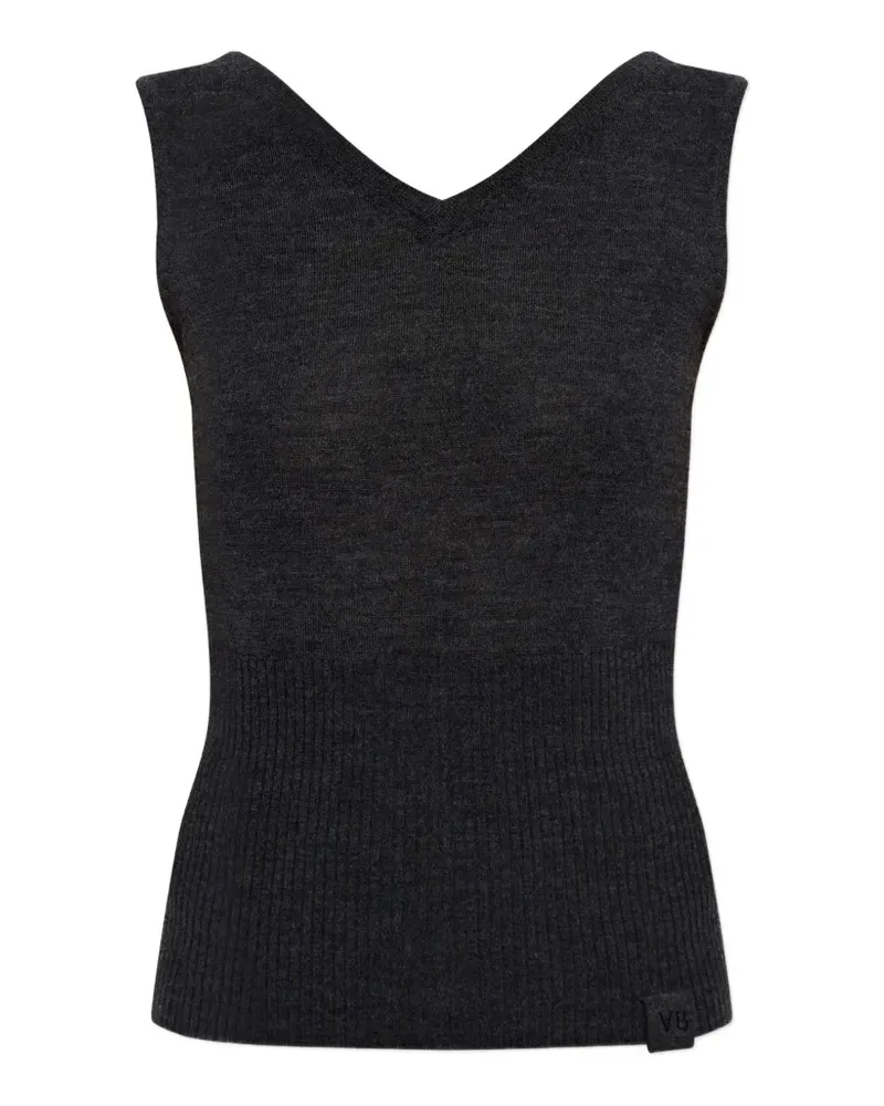 Victoria Beckham Top mit V-Ausschnitt - Schwarz Schwarz