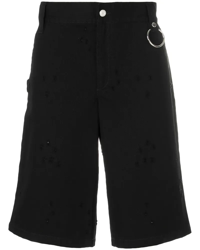 Givenchy Jeans-Bermudas mit Distressed-Optik - Schwarz Schwarz