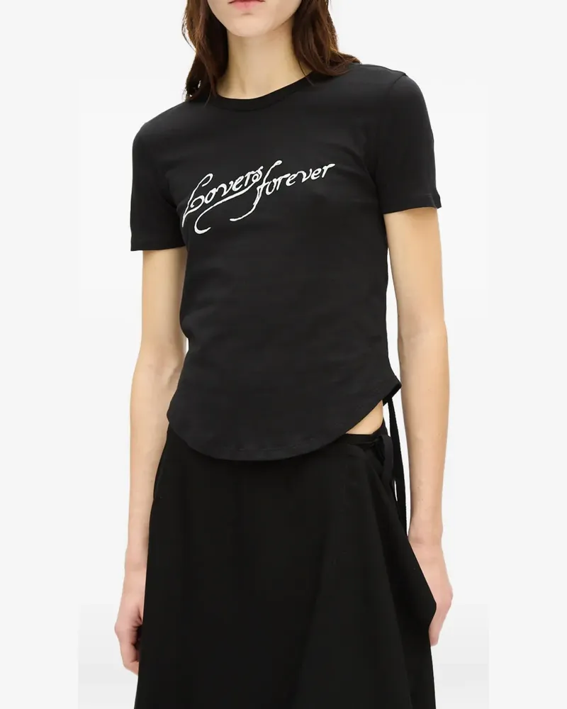 Ann Demeulemeester Floor Micro T-Shirt - Schwarz Schwarz