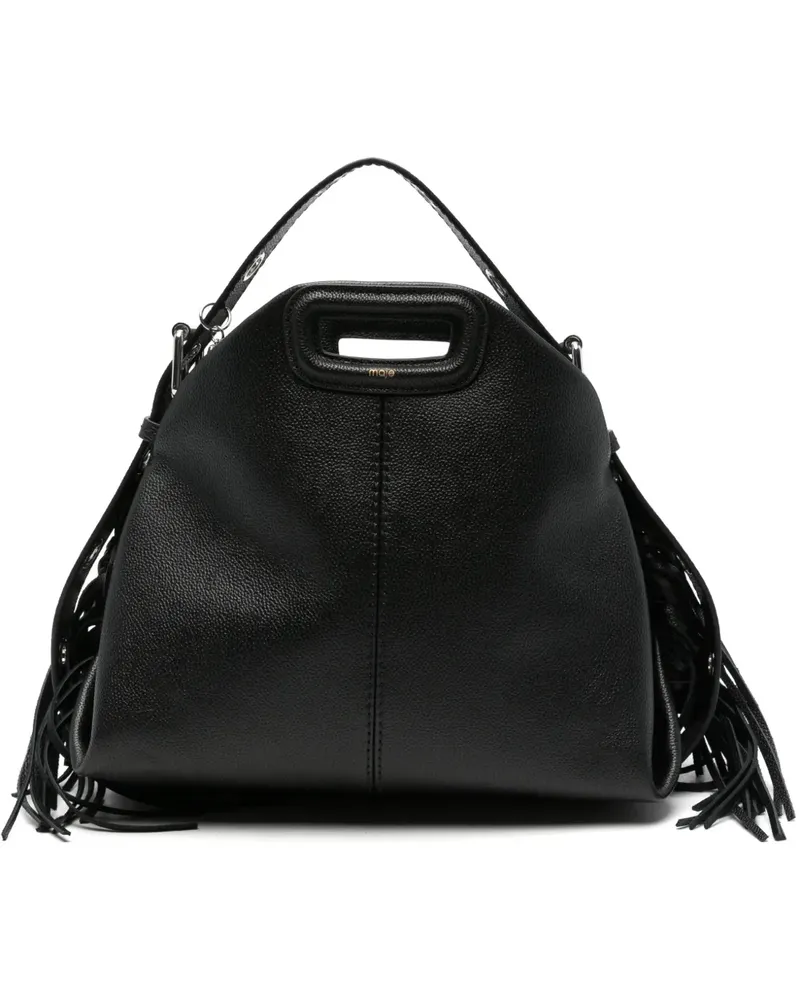 Maje Handtasche mit Fransen - Schwarz Schwarz
