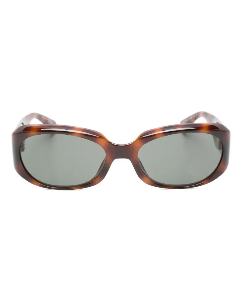 Saint Laurent tortoiseshell-effect round-frame sunglasses - Braun Braun