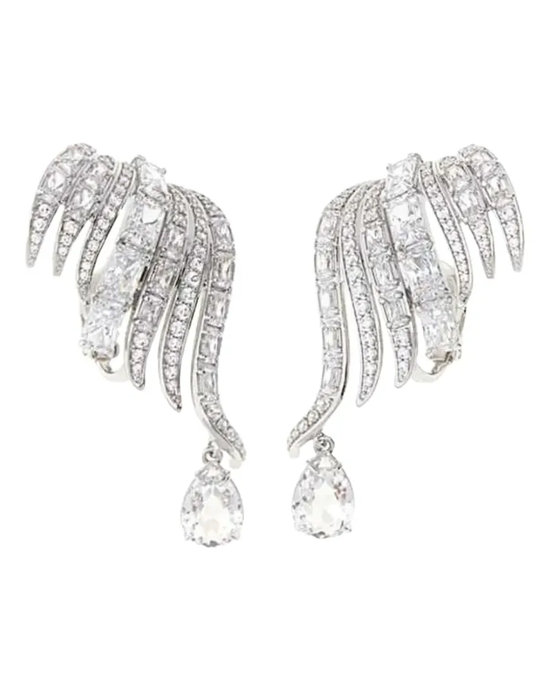 Swarovski Vienna Ohrclips mit Kristallverzierung - Weiß Weiß