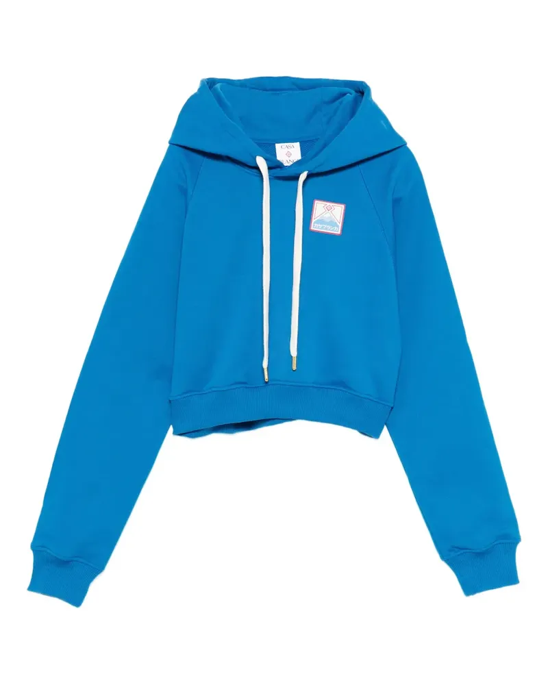 Casablanca Paris Cropped-Hoodie aus Baumwolle - Blau Blau