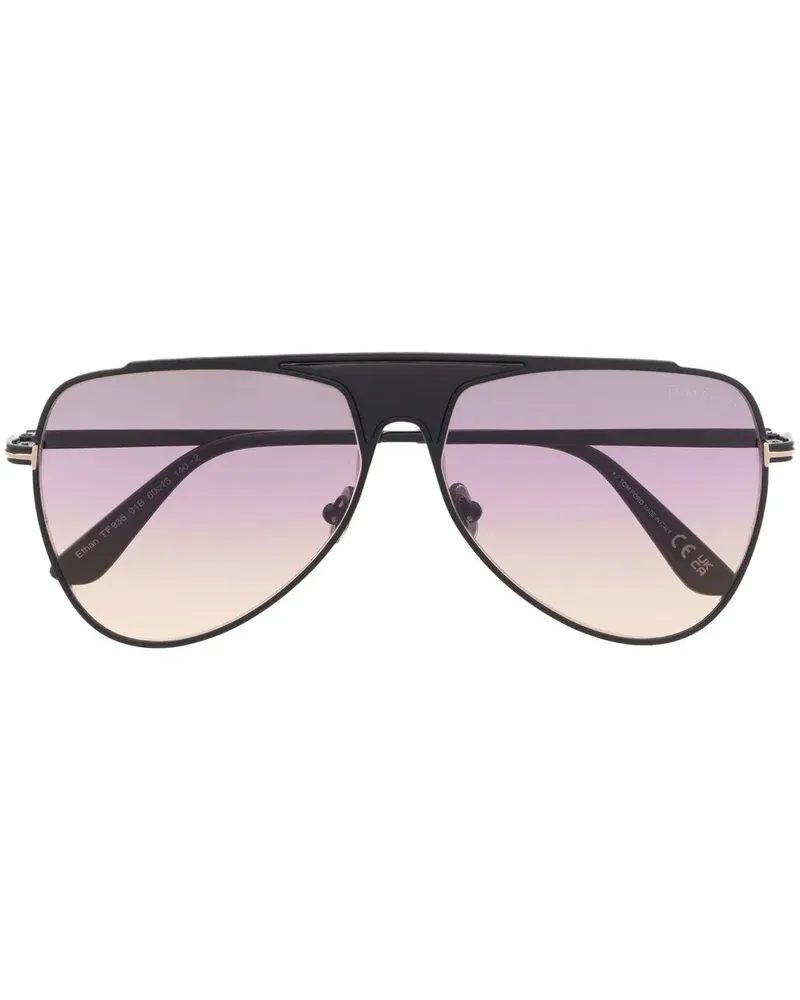 Tom Ford Pilotenbrille mit farbigen Gläsern - Schwarz Schwarz