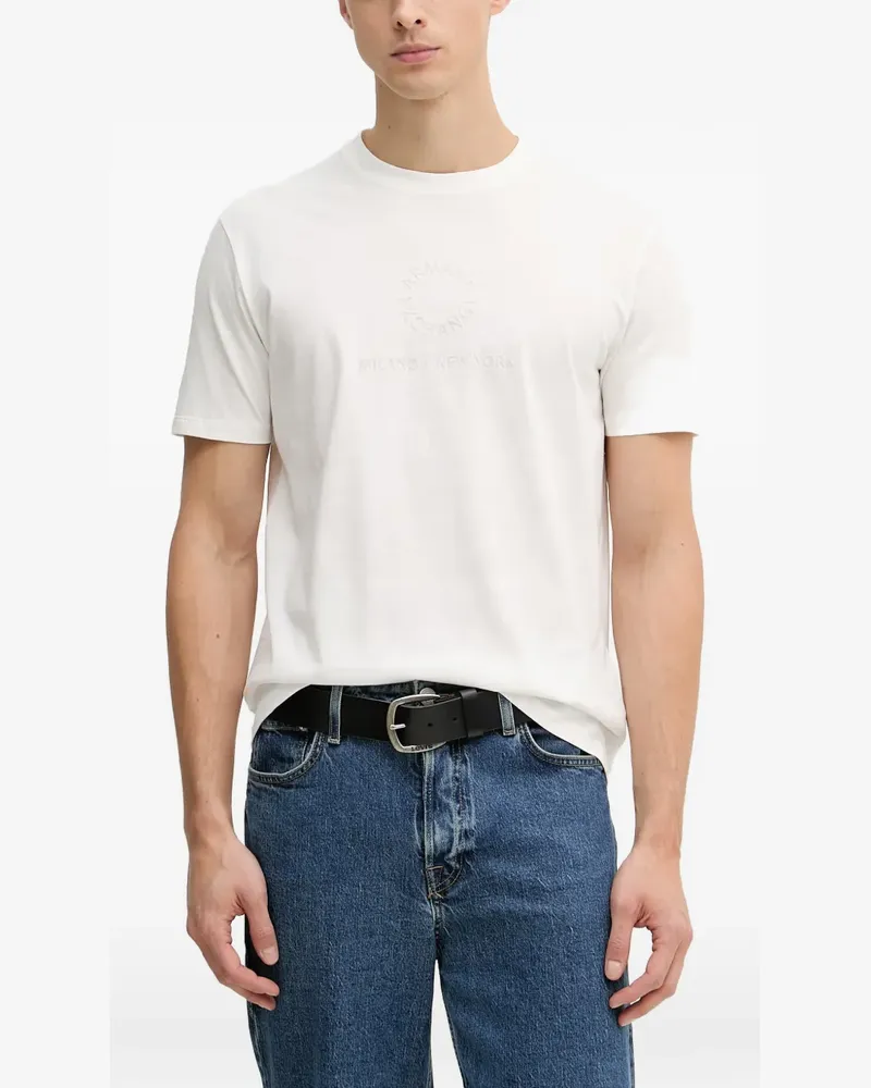 Armani Exchange logo-embossed short-sleeve T-shirt - Weiß Weiß