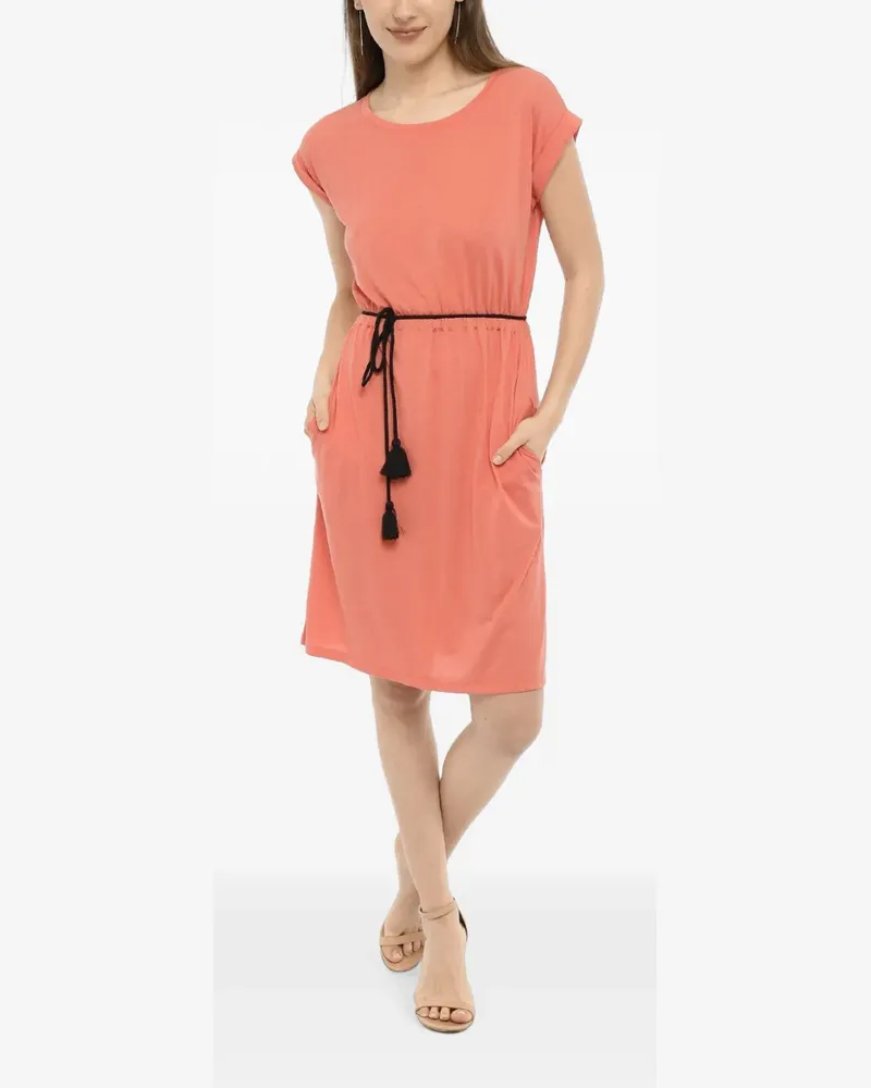 Woolrich tassel-detail elasticated-waist midi dress - Orange Orange