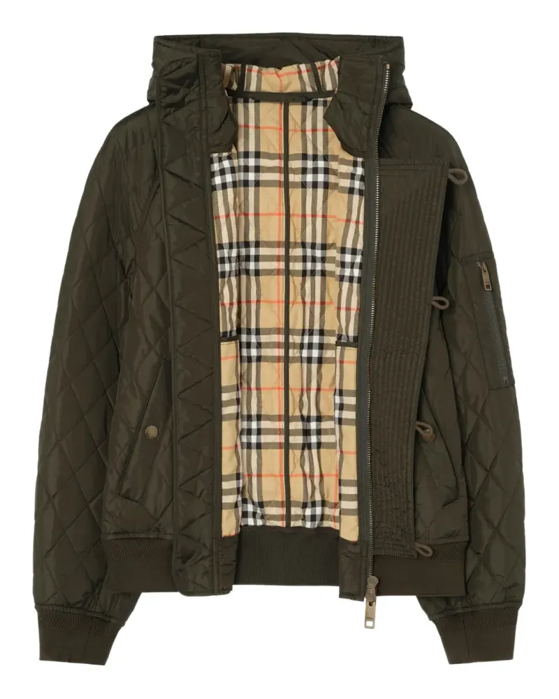 Burberry hooded quilted nylon bomber jacket - Grün Grün
