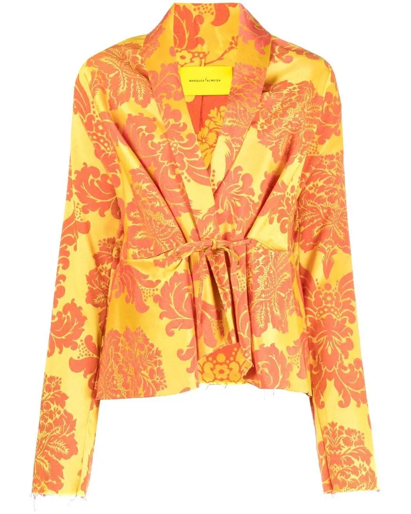 Marques ' Almeida Jacke mit Blumen-Print Gelb