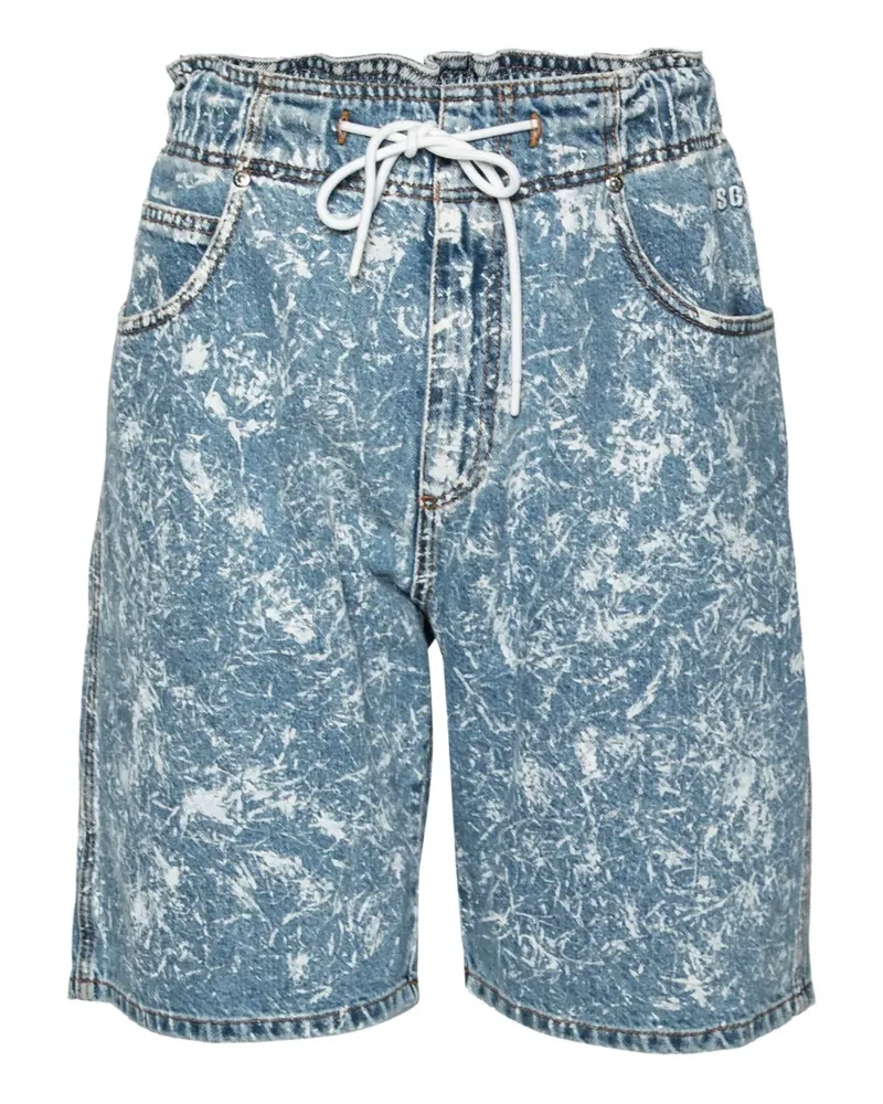 MSGM Acid-Wash-Shorts mit Kordelzug - Blau Blau