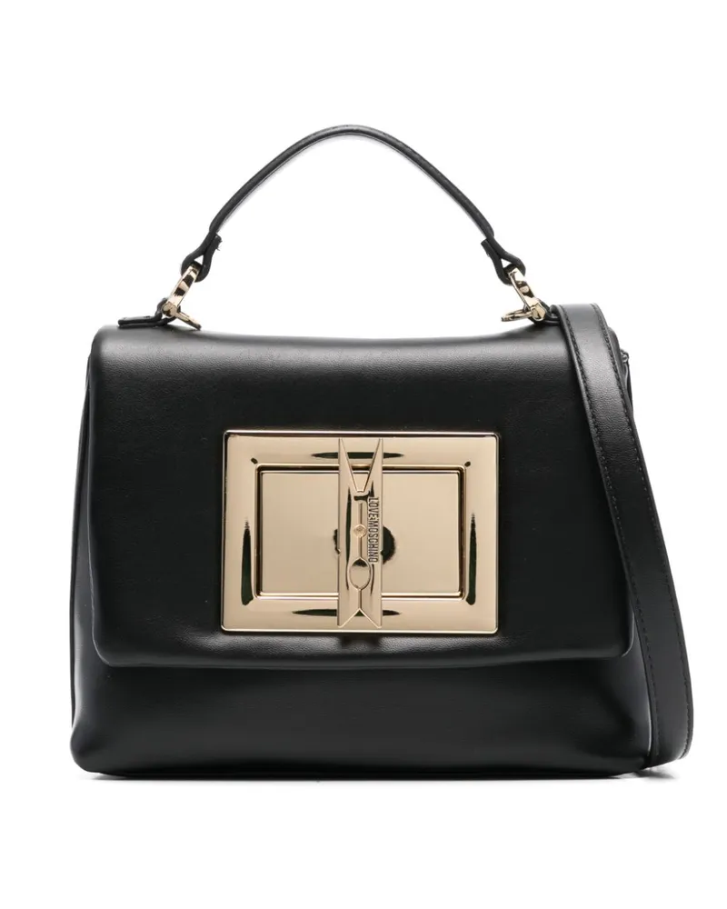 Moschino Schultertasche mit Logo-Prägung - Schwarz Schwarz