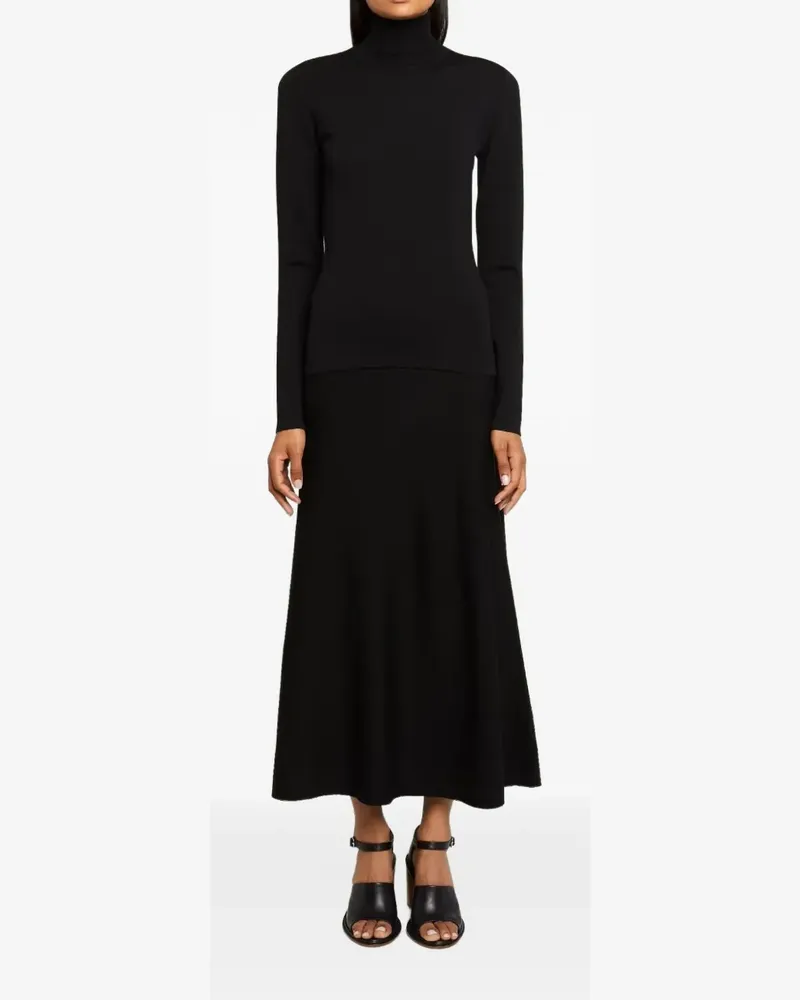 Gabriela Hearst Gerippter Rollkragenpullover - Schwarz Schwarz