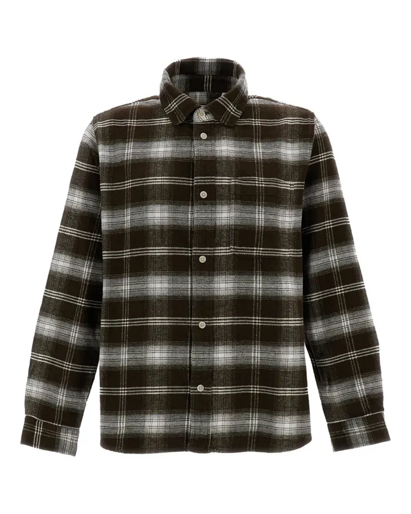 LES DEUX check-pattern flannel shirt - Braun Braun