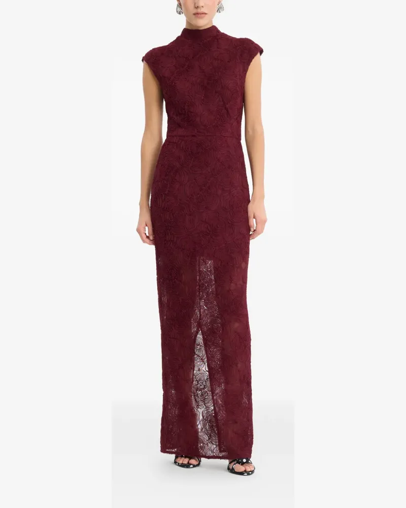 ROTATE Birger Christensen Maxikleid mit Blumen-Print Rot