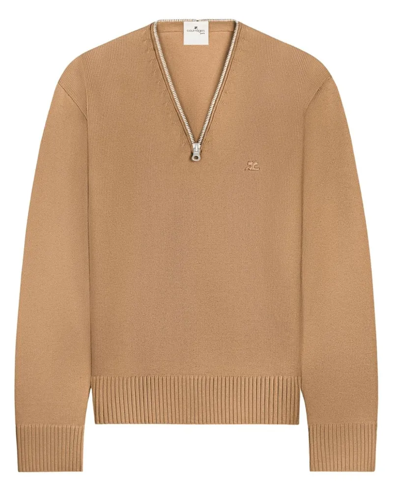 Courrèges Pullover mit Reißverschluss - Nude Nude