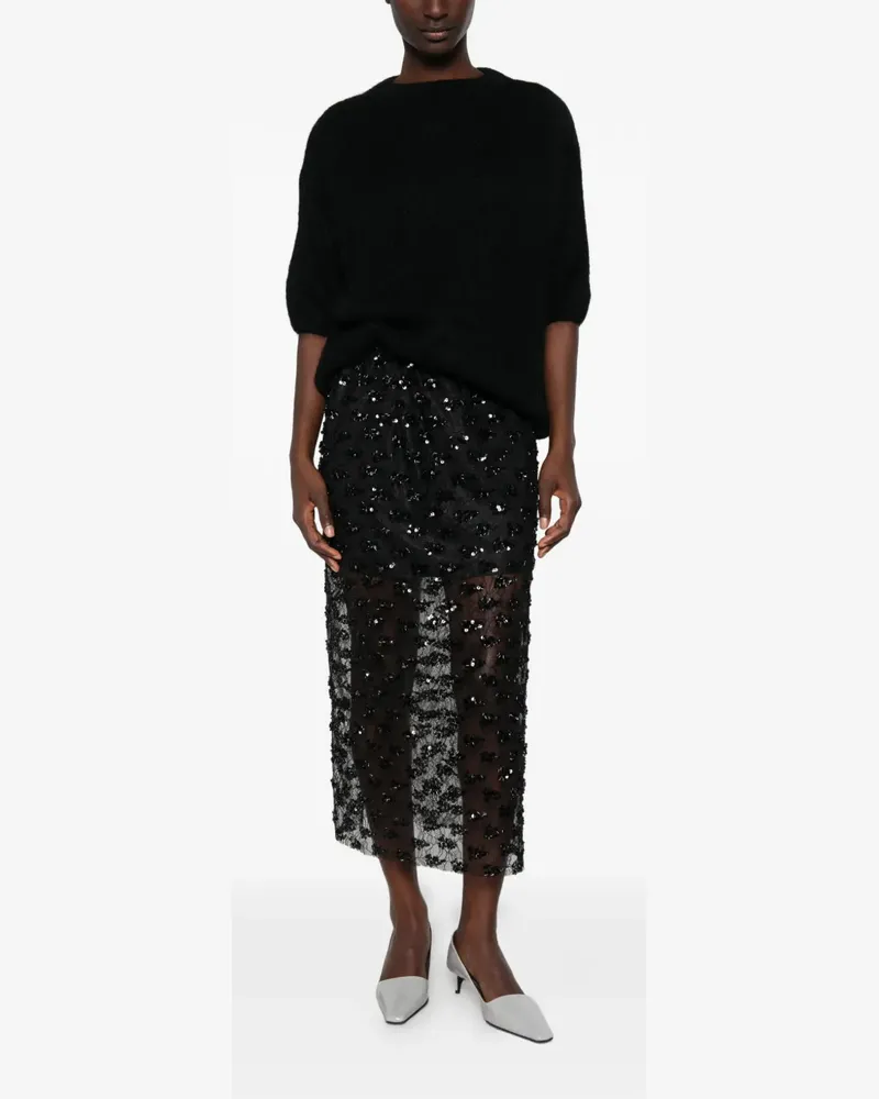 Dixie crew-neck short-sleeve sweater - Schwarz Schwarz