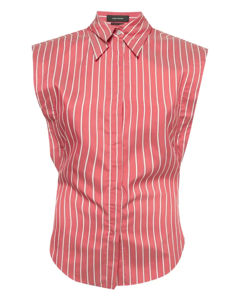 Isabel Marant Gestreiftes Enza Seidenhemd - Rosa Rosa