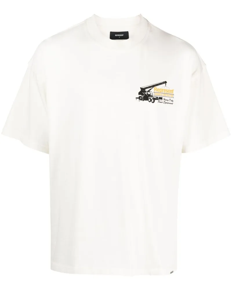 REPRESENT T-Shirt mit grafischem Print Weiß