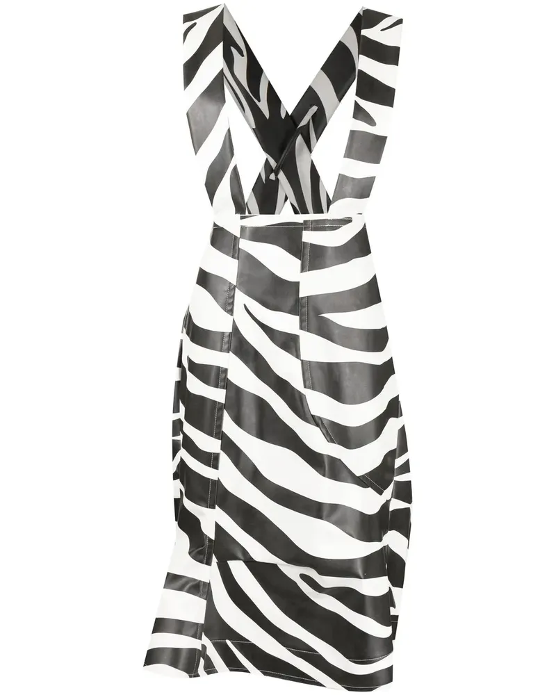 Comme des Garçons Latzkleid in Lederoptik - Weiß Weiß