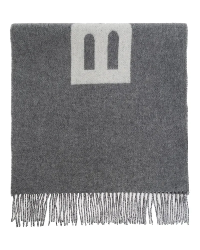 Bally logo fringed scarf - Grau Grau