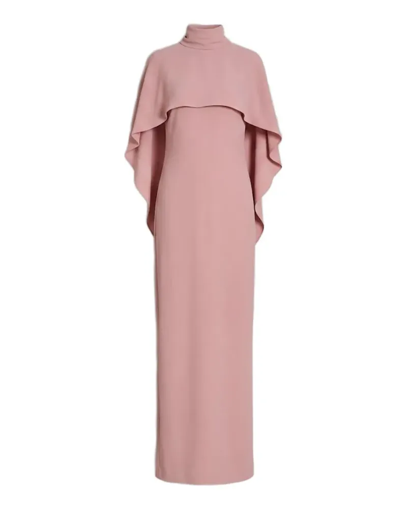 Alberta Ferretti cape-overlay tie-back maxi dress - Rosa Rosa