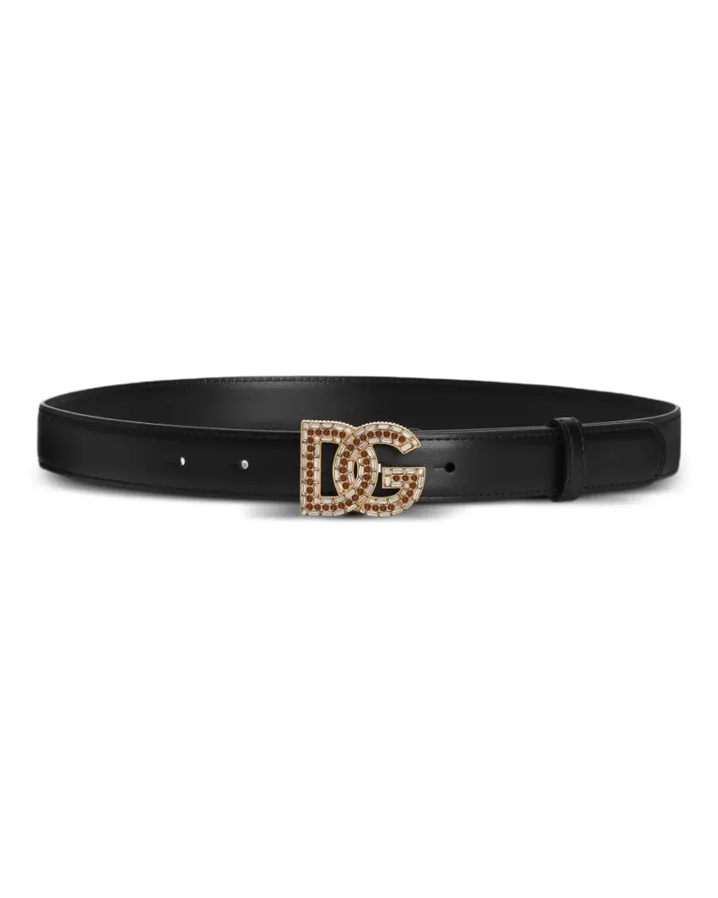 Dolce & Gabbana Gürtel mit Logo-Schnalle - Schwarz Schwarz