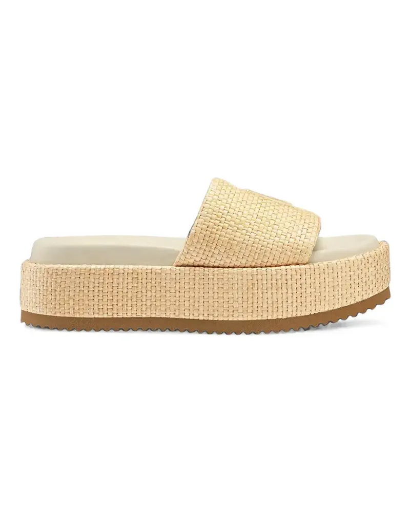 Bogner Sorrento woven platform slides - Nude Nude