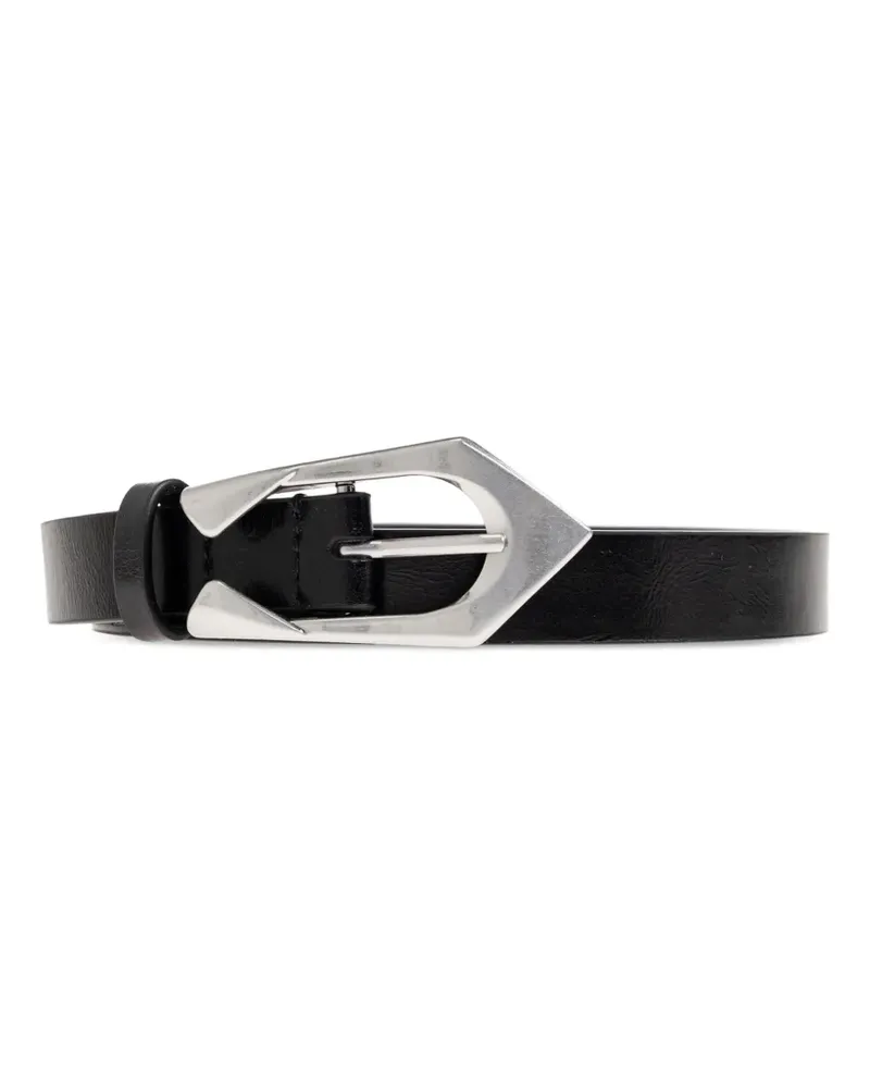 IRO geometric-buckle leather belt - Schwarz Schwarz