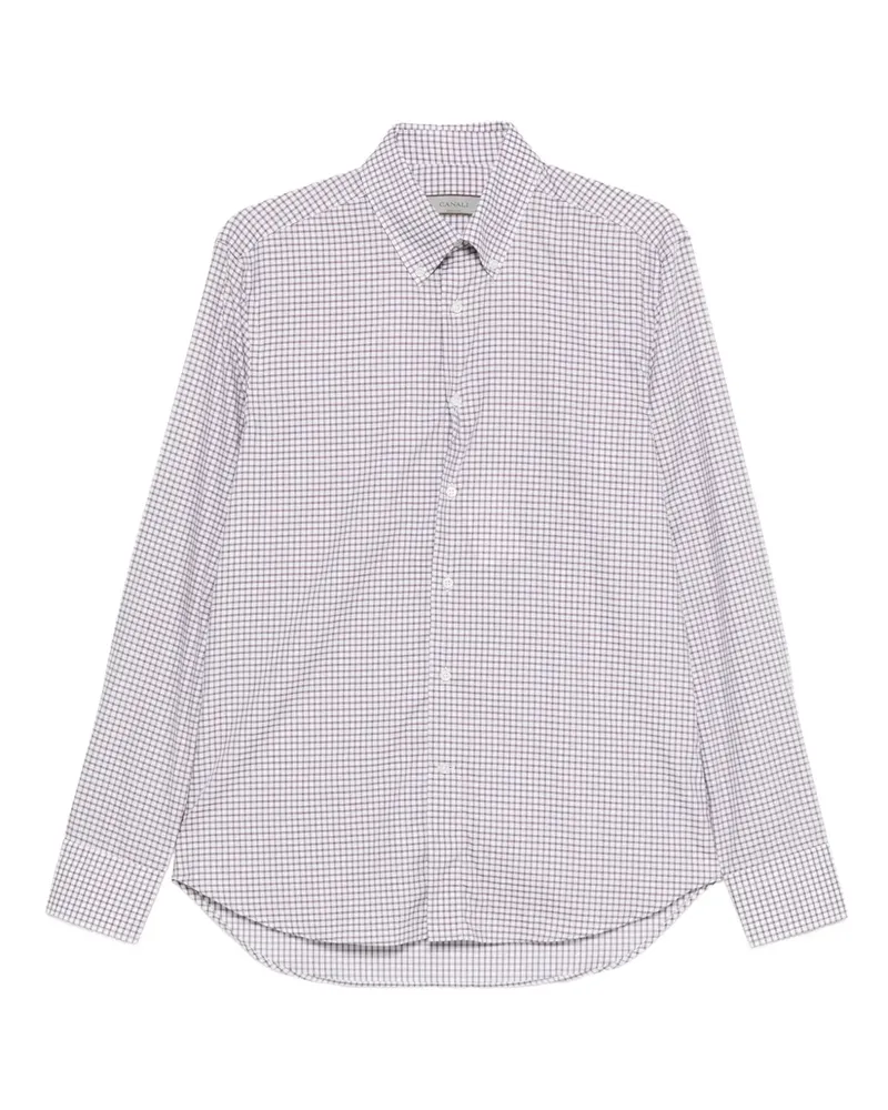 Canali Hemd mit Karomuster - Weiß Weiß