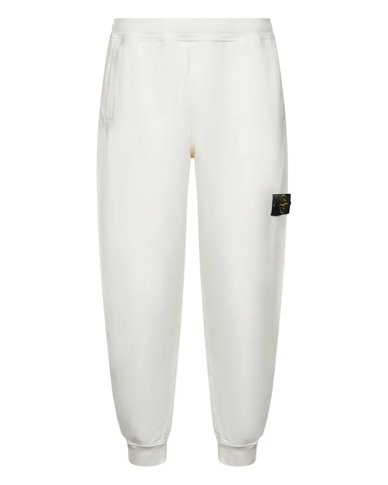 Stone Island Jogginghose mit gerippten Bündchen - Weiß Weiß