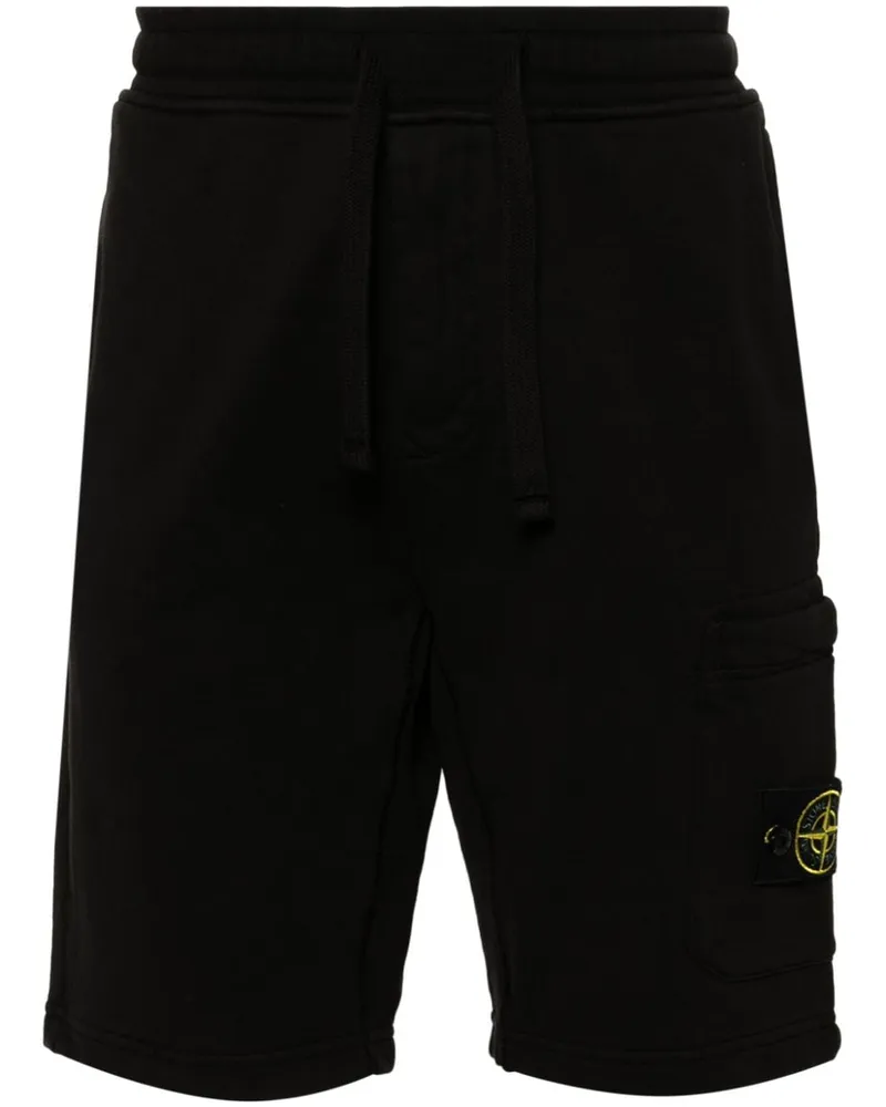 Stone Island Joggingshorts mit Kompass-Patch - Schwarz Schwarz