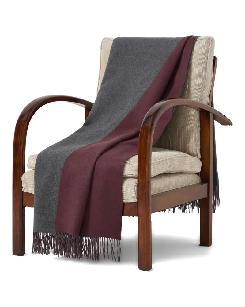 Brunello Cucinelli Decken mit Fransensaum (200cm x 150cm) - Grau Grau