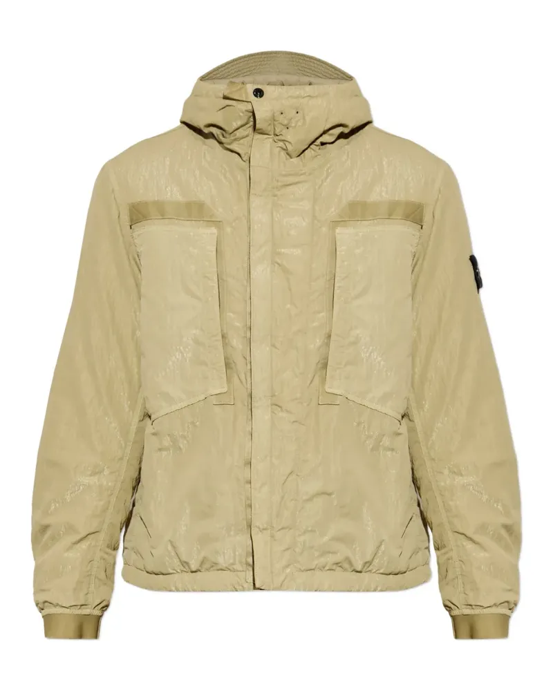 Stone Island logo-patch hooded jacket - Grün Grün