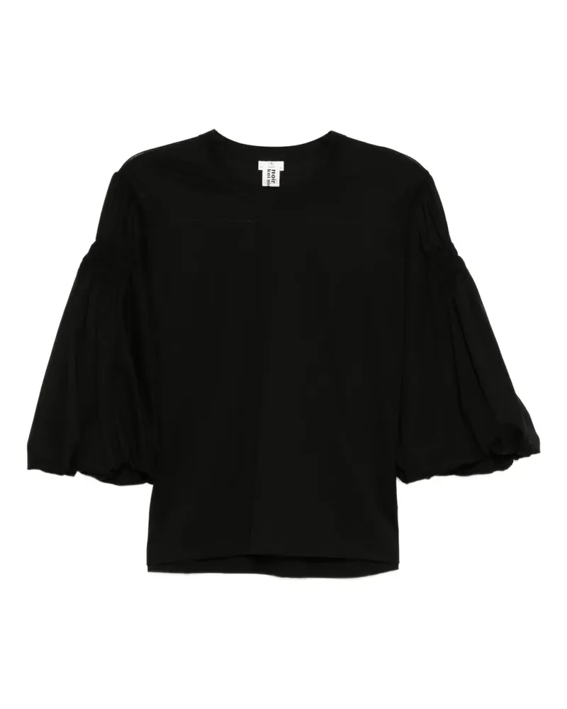 Noir Kei Ninomiya Hemd mit gerafften Ärmeln - Schwarz Schwarz