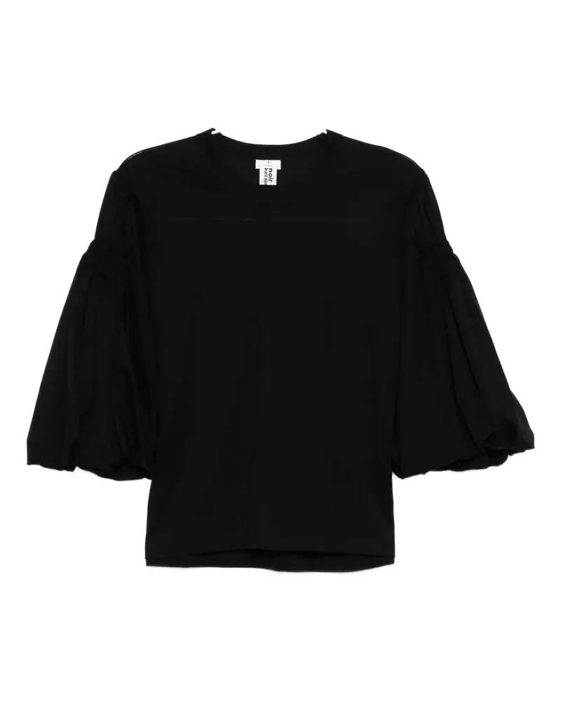 Noir Kei Ninomiya Hemd mit gerafften Ärmeln - Schwarz Schwarz