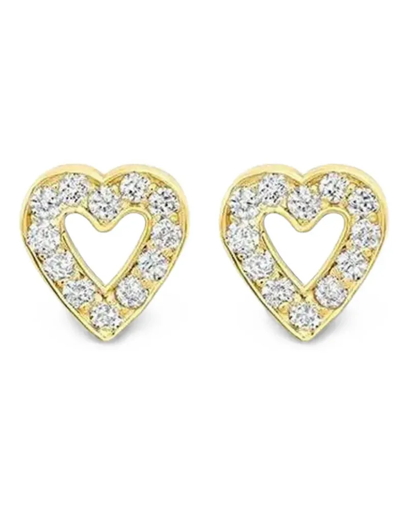 Jennifer Meyer mini Open Heart diamond earrings - Gold Gold