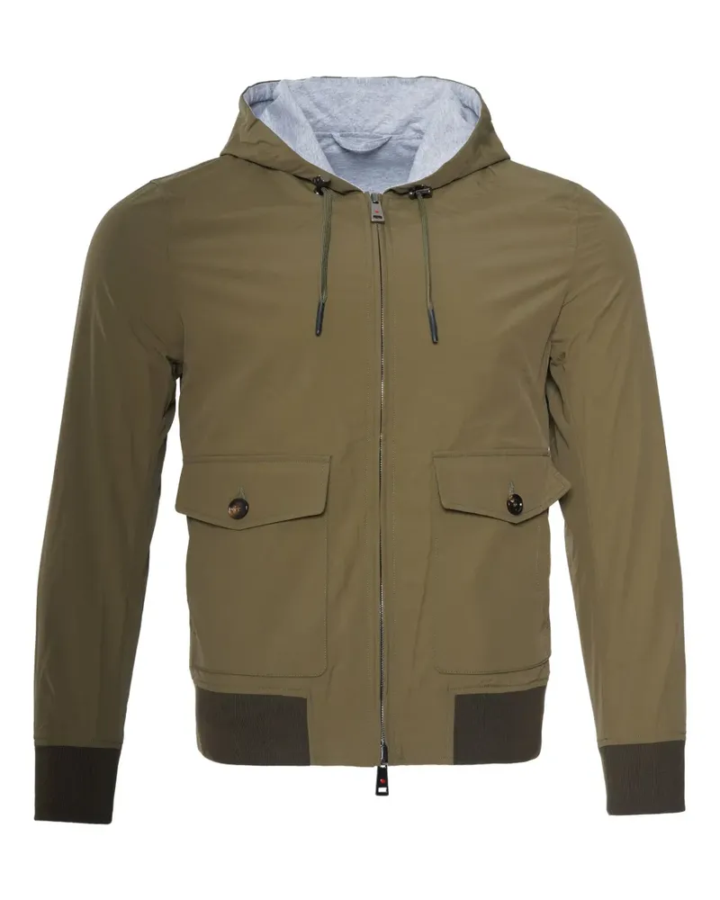 Kiton Kapuzenjacke mit Klappentaschen - Grün Grün