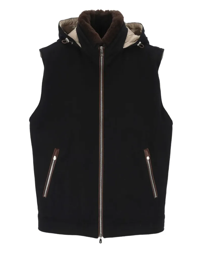 Brunello Cucinelli hooded wool gilet - Schwarz Schwarz