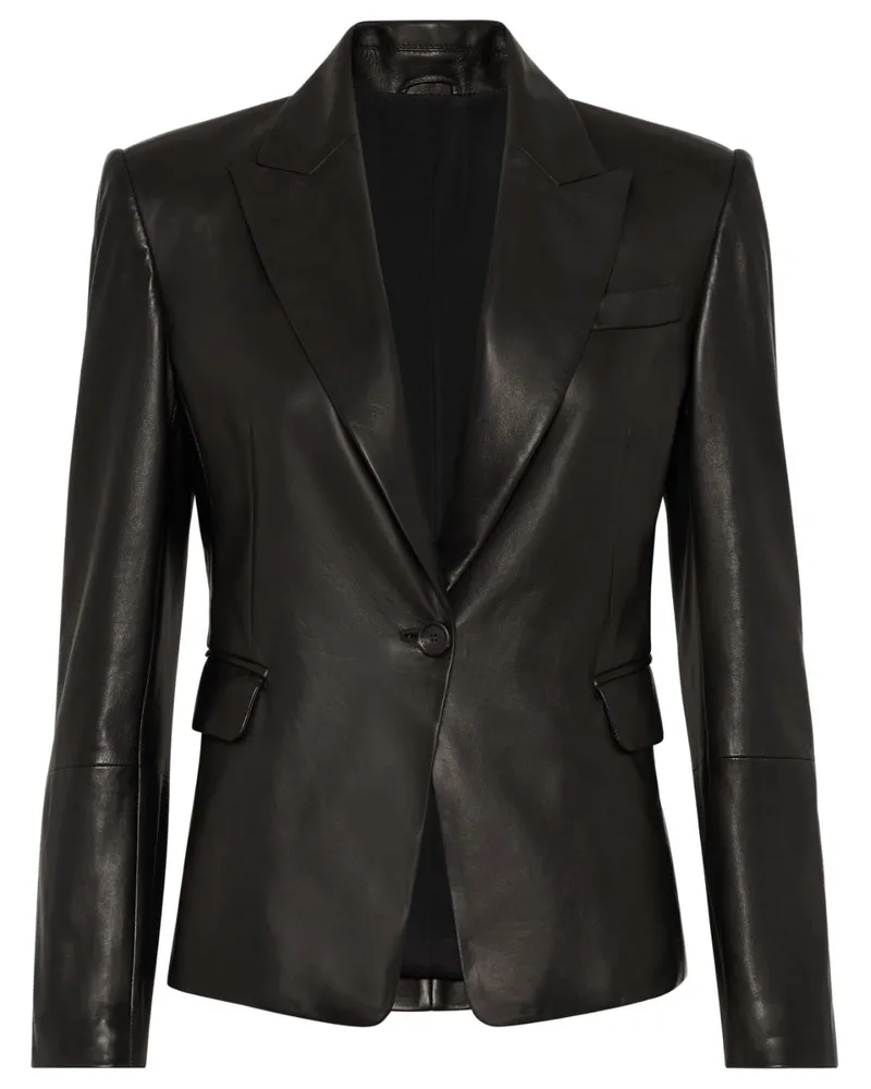 Brunello Cucinelli Sakko aus Leder - Schwarz Schwarz