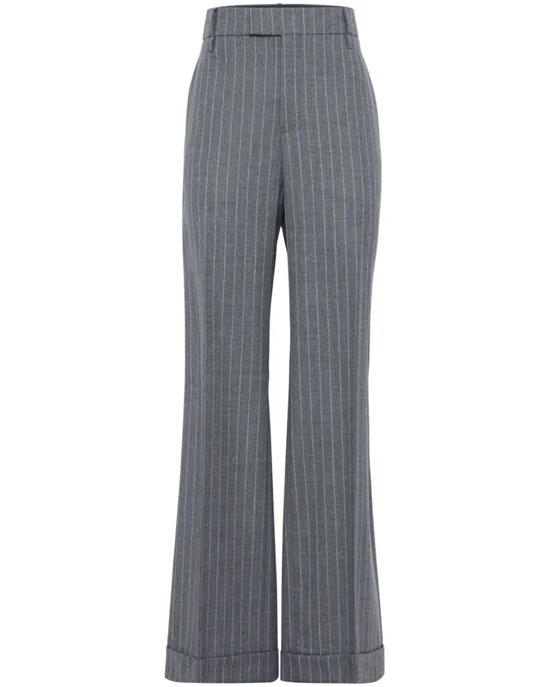 Brunello Cucinelli Wollhose mit Nadelstreifen - Grün Grün
