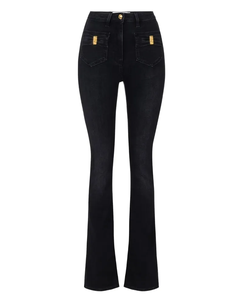 Elisabetta Franchi Jeans mit Logo-Schild - Schwarz Schwarz