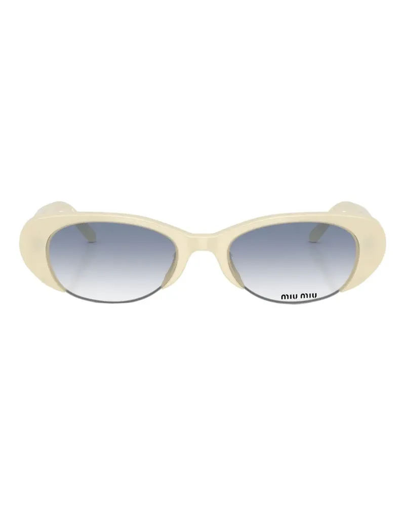 Miu Miu Sonnenbrille mit ovalem Gestell - Nude Nude