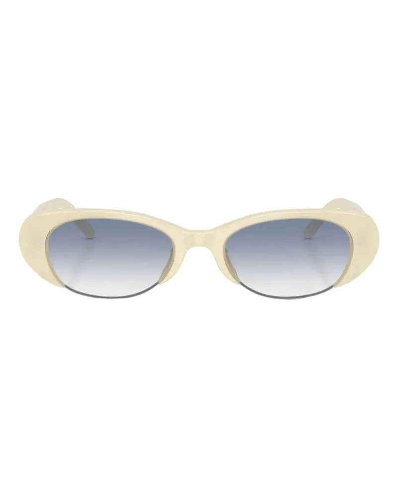 Miu Miu Halbrand-Sonnenbrille mit ovalem Gestell - Nude Nude