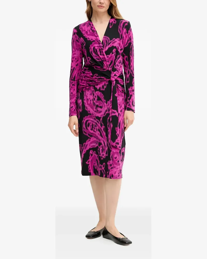 Joseph Ribkoff tie paisley-print midi dress - Schwarz Schwarz