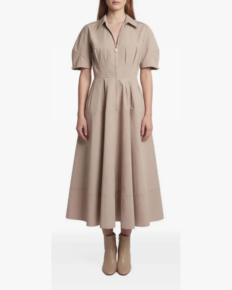 Elisabetta Franchi zip-front midi dress - Nude Nude