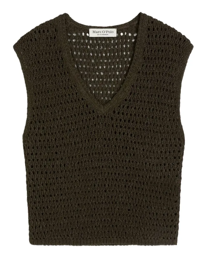 Marc O'Polo open-knit V-neck vest - Grün Grün