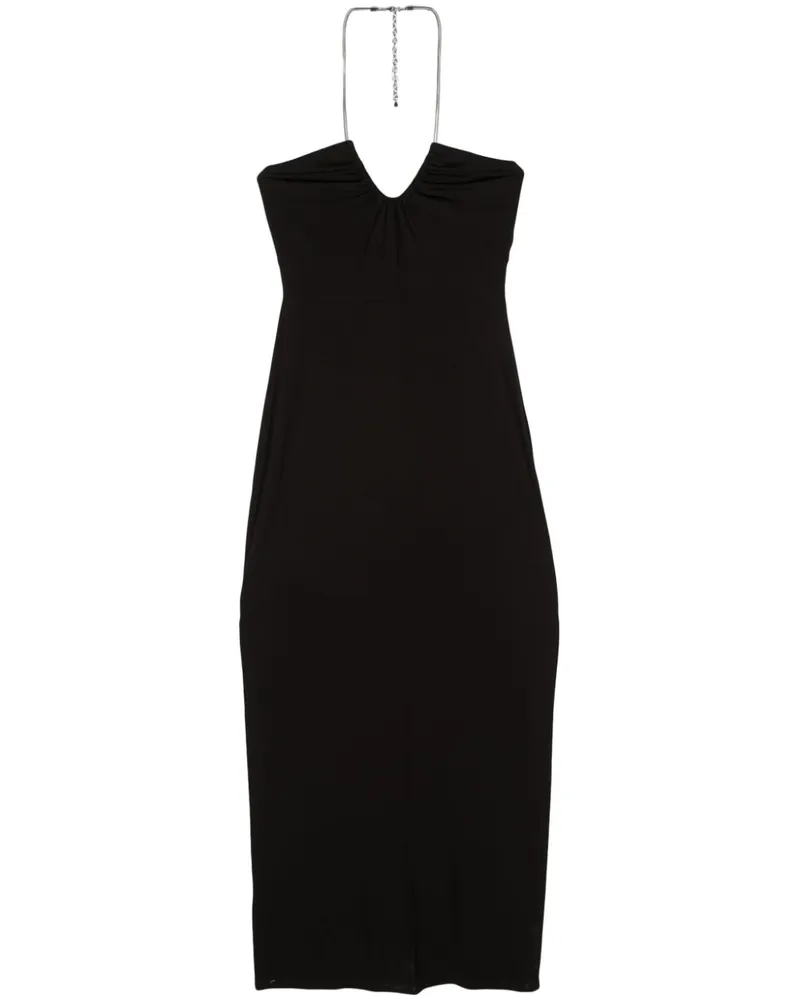 Michael Kors Neckholder-Kleid mit Raffungen - Schwarz Schwarz