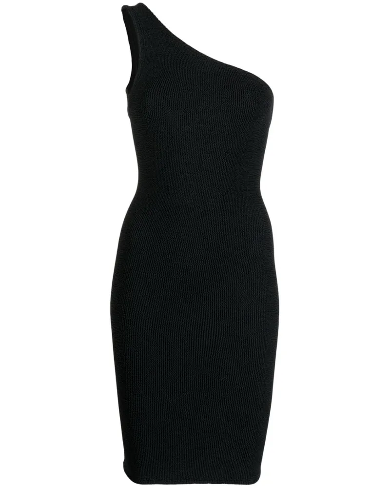 Hunza G Kleid mit asymmetrischem Schnitt - Schwarz Schwarz