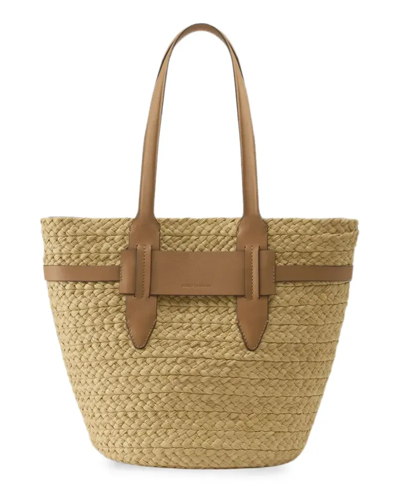 Helen Kaminski woven raffia tote bag - Nude Nude