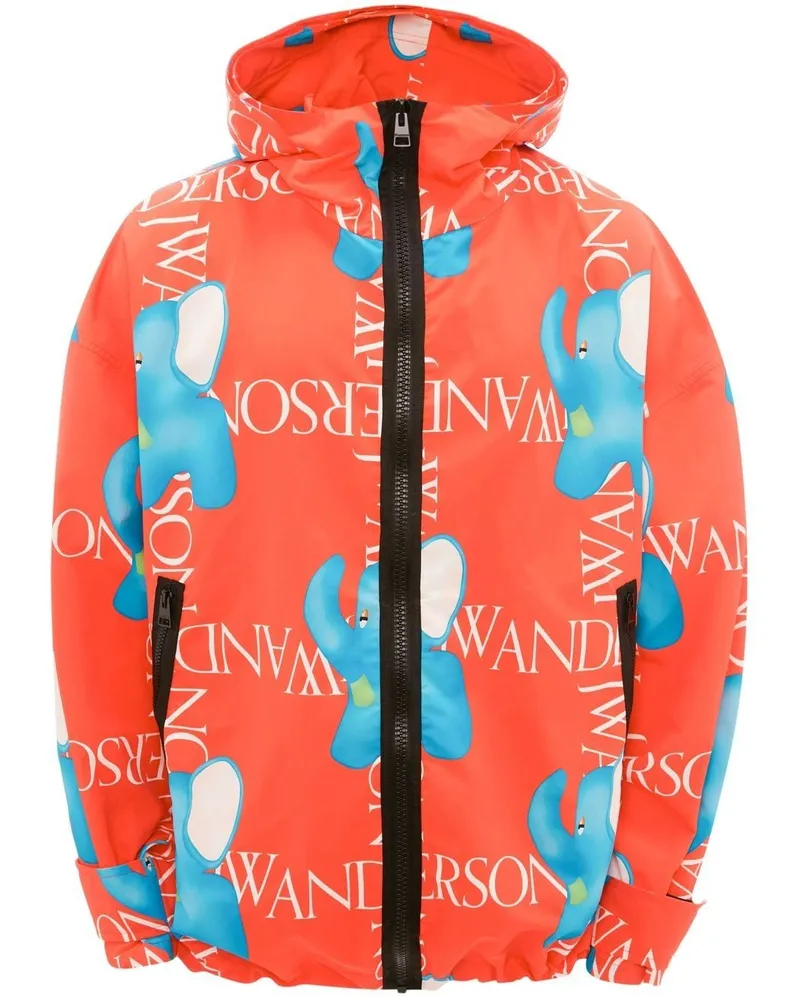 J.W.Anderson Oversized-Kapuzenjacke mit Print - Rot Rot